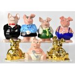 WADE FOR NATWEST BANK; a group of piggy banks Sir Nathaniel, Lady Hillary, Maxwell,