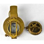 TG CO LTD LONDON; a WWII 1941 Mk III brass compass,