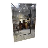 An Art Deco style bevelled glass wall mirror,