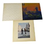 PINK FLOYD; three LPs comprising 'Wish You Were Here', with inner and postcard, 'More',