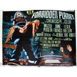 FORBIDDEN PLANET; a small copy of the poster for the film, bearing the signature of Warren Stevens,