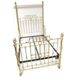 A brass double bedstead, purportedly purchased from 'Seventh Heaven',