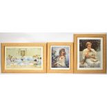 A group of five decorative prints from artists from the romantic period, largest 78 x 50cm,