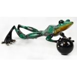 FROGMAN; a bronze sculpture titled 'On the Ball', limited edition no.