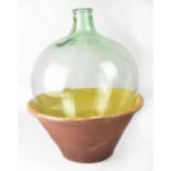 A large terracotta salt glazed cook pot, height 24cm, diameter 50cm,