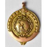 A hallmarked 9ct gold Crown Green Bowling Runners Up prize fob, approx 7.2g.