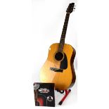 FENDER; a Gemini II acoustic guitar with mother of pearl inlaid finger board,