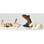 BESWICK; a group of figures to include a pair of ducks, a Peter Scott Mandarin duck,