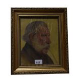 UNATTRIBUTED; a 19th century oil on canvas, portrait of a gentleman smoking a long clay pipe,