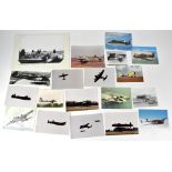 A quantity of RAF and German Messerschmitt Fokker black and white photographs and postcards,