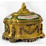 A 19th century French gilt metal and enamelled casket by Tahan of Paris, c1880,