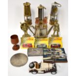 A collectors' lot comprising three safety lamps,