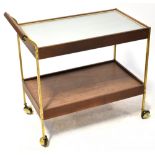 A retro hostess heated trolley with Salton hot-tray, 80 x 82 x 44cm.