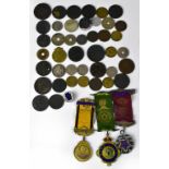 Various Masonic jewels including Grand Council silver gilt and various antique UK and world coins.