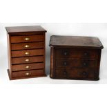 Two tabletop collectors' small chests of drawers to include a modern six-drawer chest in the