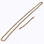 A 9ct yellow gold chain with additional small separate section combined approx 5.4g.