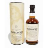 WHISKY; a single bottle of Hazelwood Single Malt Scotch Whisky, 105th birthday of Janet Sheed