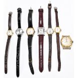 A group of various vintage lady's wristwatches and a gentleman's example.