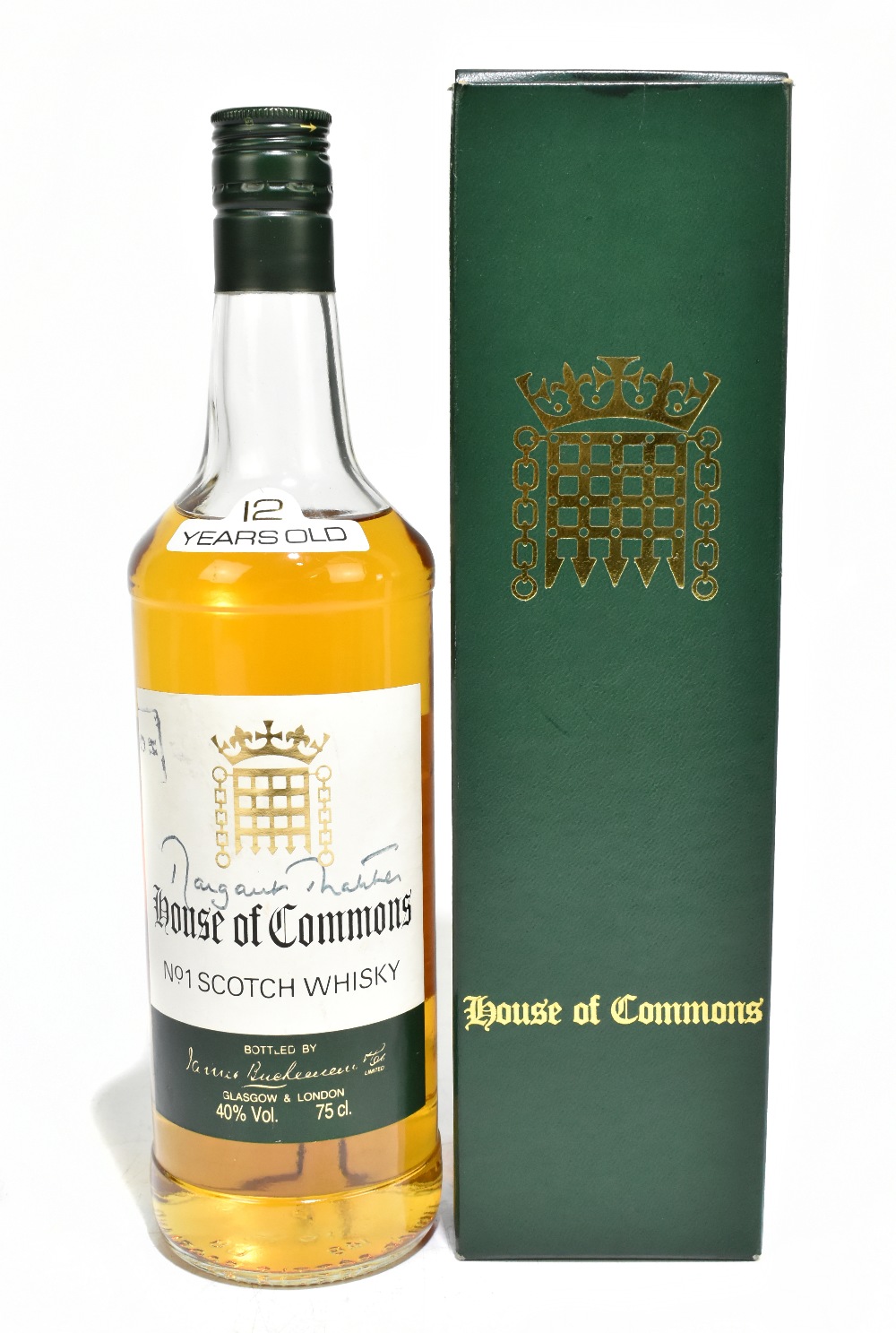 WHISKY; a single bottle of House of Commons No. 1 12 Years Old Blended Scotch Whisky, signed to