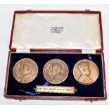 GB; the three British kings of 1936, three medallions of George V, Edward VIII and George VI, fitted