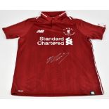 MOHAMED SALAH; a New Balance Liverpool 2018-19 seasons six time Premier League winners home shirt,
