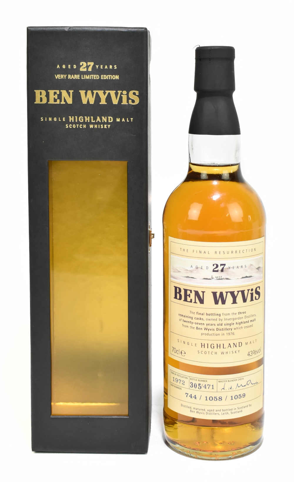 WHISKY; a single bottle of Ben Wyvis 'The Final Resurrection' 1972 Aged 27 Years Single Highland