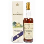 WHISKY; a single bottle of ‘The Macallan’ Single Highland Malt Scotch Whisky distilled 1971,  18