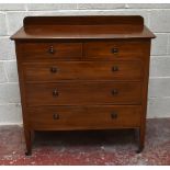 An Edwardian mahogany chest of two short and three long drawers, on tapered square legs, height