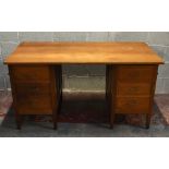 CHARLES HORNER; an oak pedestal desk. This desk was used in the Charles Horner factory.