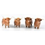 BESWICK; two pairs of Highland bulls and cows (4).Additional InformationOne of the bulls with