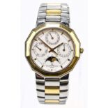 BAUME & MERCIER; a Riviera chronograph bi-metallic wristwatch, the case no.6131.3, sold with