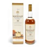 WHISKY; a bottle of Macallan Single Highland Malt Scotch Whisky 10 years old, boxed.Additional
