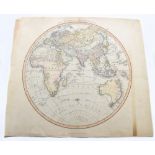 THE EASTERN HEMISPHERE; a 19th century John Cary engraved map, dated 1801, with hand coloured