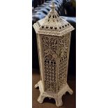 A late 19th century French white painted cast iron stove with elaborate design throughout, height