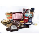 A group of various items including large Bible, a quantity of games, cutlery, cut glass,