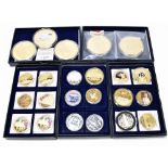 A group of commemorative encapsulated coins including three large examples for Concorde, large