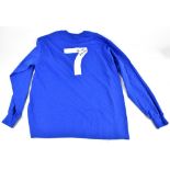 GEORGE BEST; a retro reproduction 1968 Manchester United shirt, signed to reverse. Additional