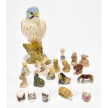 BESWICK; a model of a kestrel no.2316, height 18cm, and a small group of Wade Whimsies, thimbles