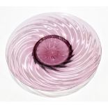 JAMES POWELL FOR WHITEFRIARS; a pale amethyst tinted wrythen moulded bowl, unmarked, diameter 30cm.