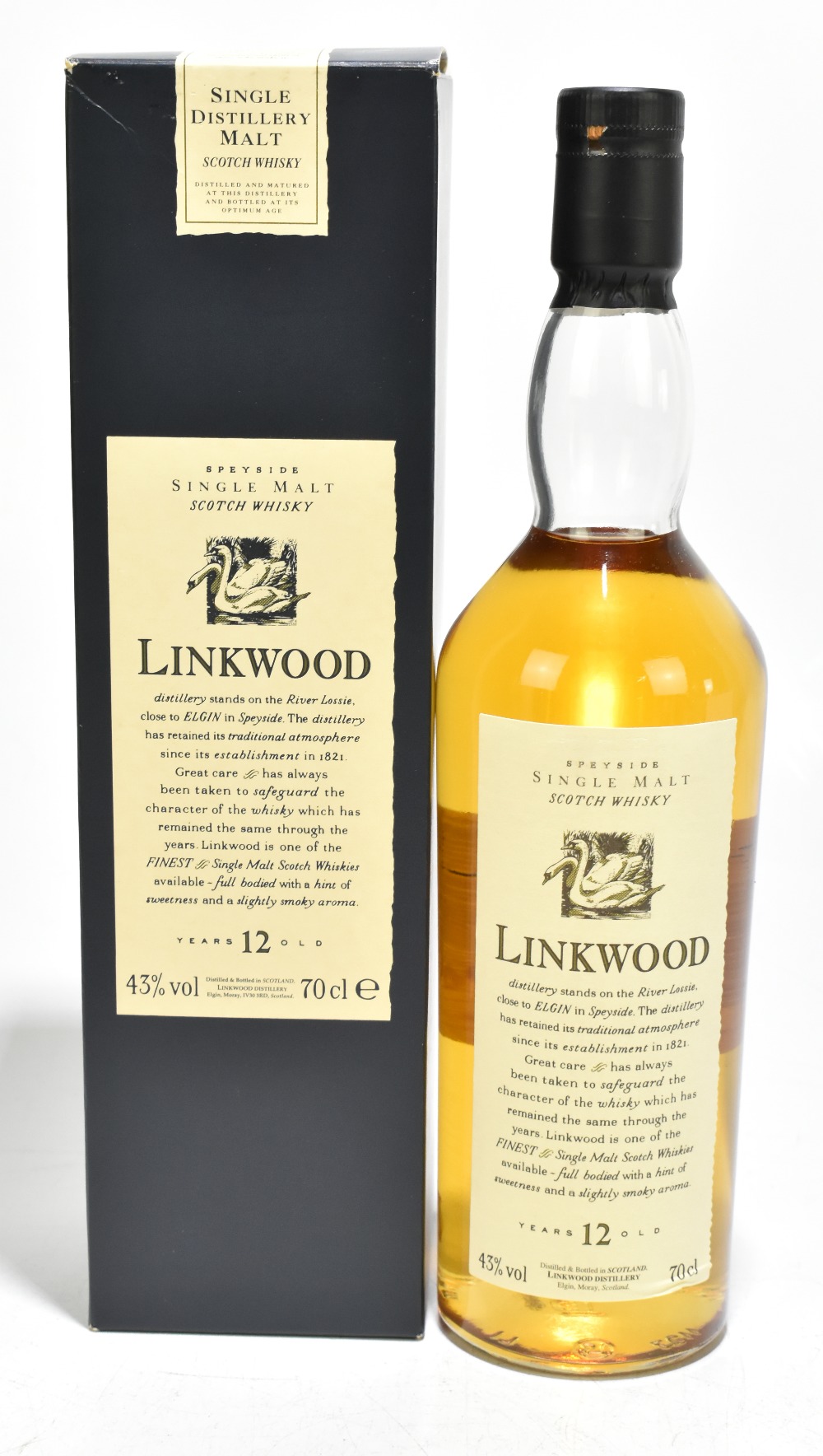 WHISKY; a bottle of Linkwood Single Malt Scotch Whisky 12 years old, 70cl, 43%, boxed. Additional