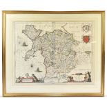 PRINCIPATUS WALLAE PARS BOREALIS VULGO NORTH WALES; a Robert Morden engraved map of North Wales,