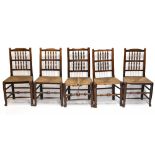 A set of five ladder back dining chairs (4+1).