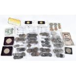 A small quantity of coinage including pennies, halfpennies, farthings, sixpences, a small group of