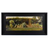 NICOLAS COLLIER; oil on board, study of allotments, signed, 28 x 71cm, framed. (D)Additional
