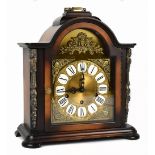 A modern German eight day bracket clock, with brass dial signed 'Ergos' and movement striking on