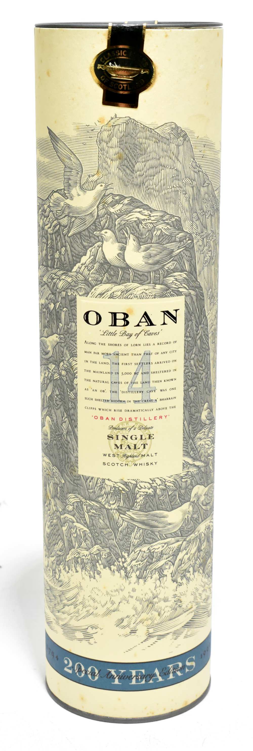 WHISKY; a single bottle of Oban Single Malt West Highland Scotch Whisky aged 14 years, special