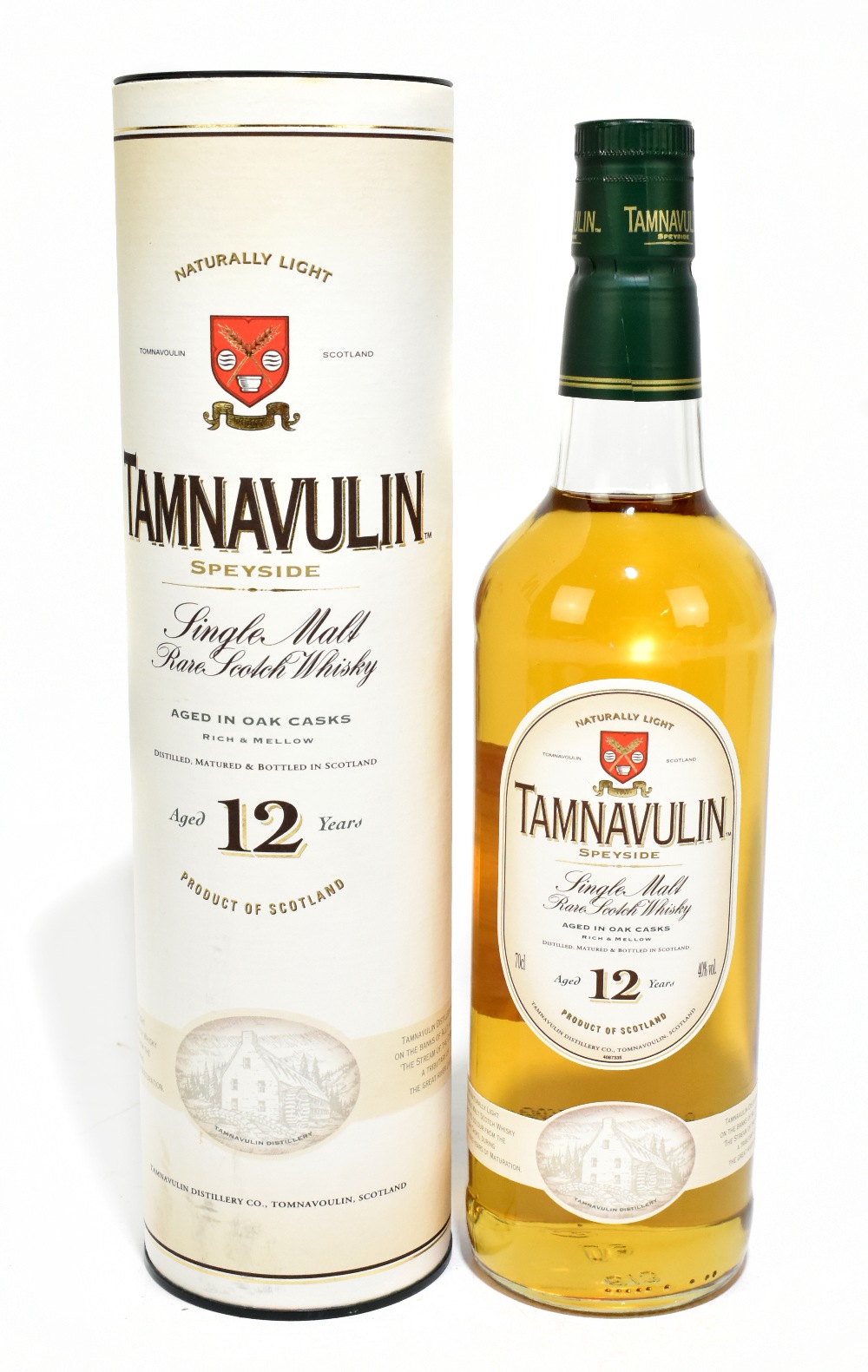 WHISKY; a single bottle of Tamnavulin Aged 12 Years Single Malt Rare Scotch Whisky, 70cl 40%, in