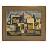 ***WITHDRAWN***MANOS SOFIANOS (GREEK 1922-1986); oil on canvas board, figure seated on town steps