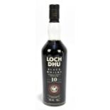 WHISKY; a single bottle of Loch Dhu ‘The Black Whisky’ Single Malt Scotch aged 10 years, 70cl, 40%.