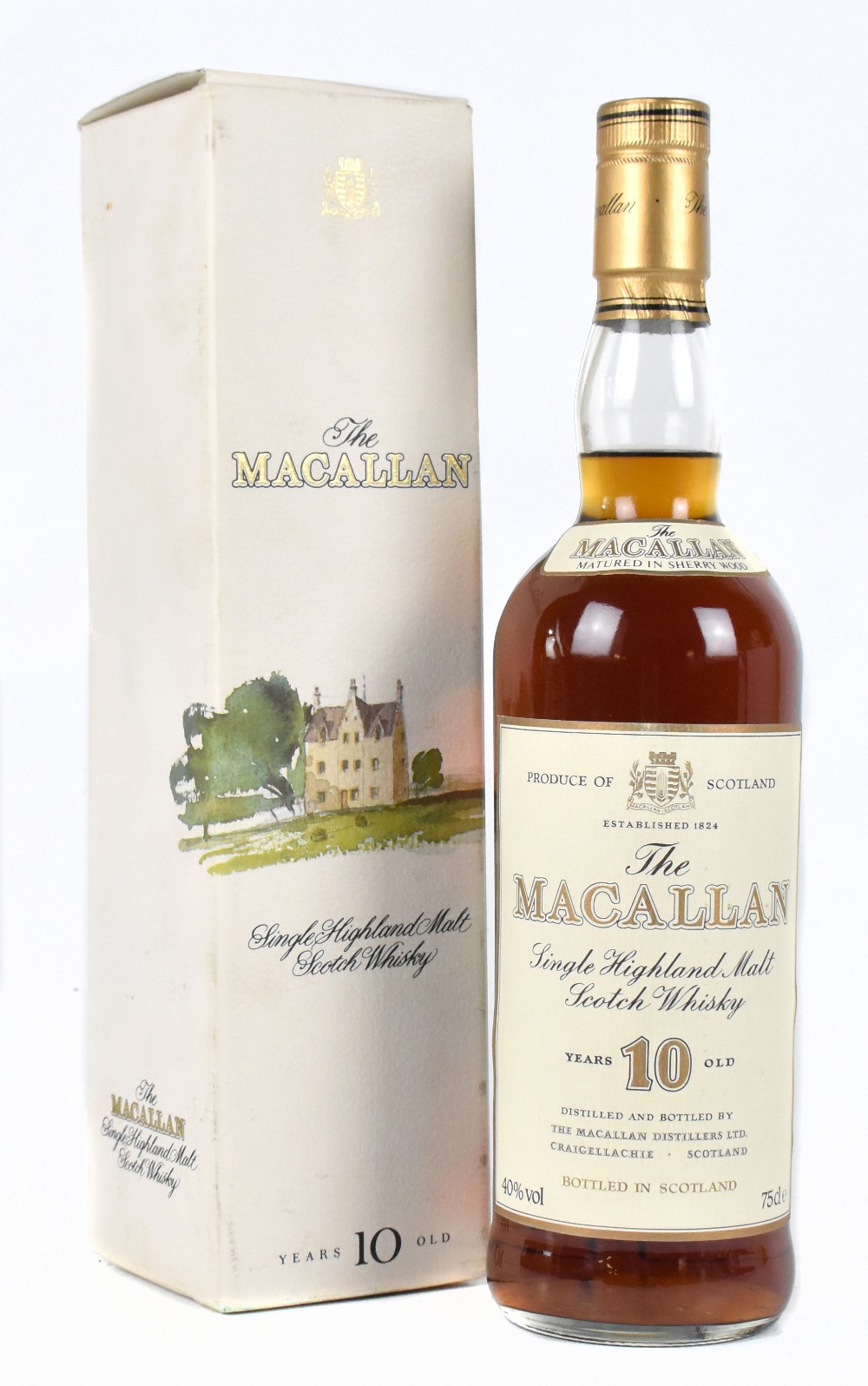 WHISKY; a single bottle of Macallan Single Highland Malt Scotch Whisky 10 years old, 75cl, 40%,